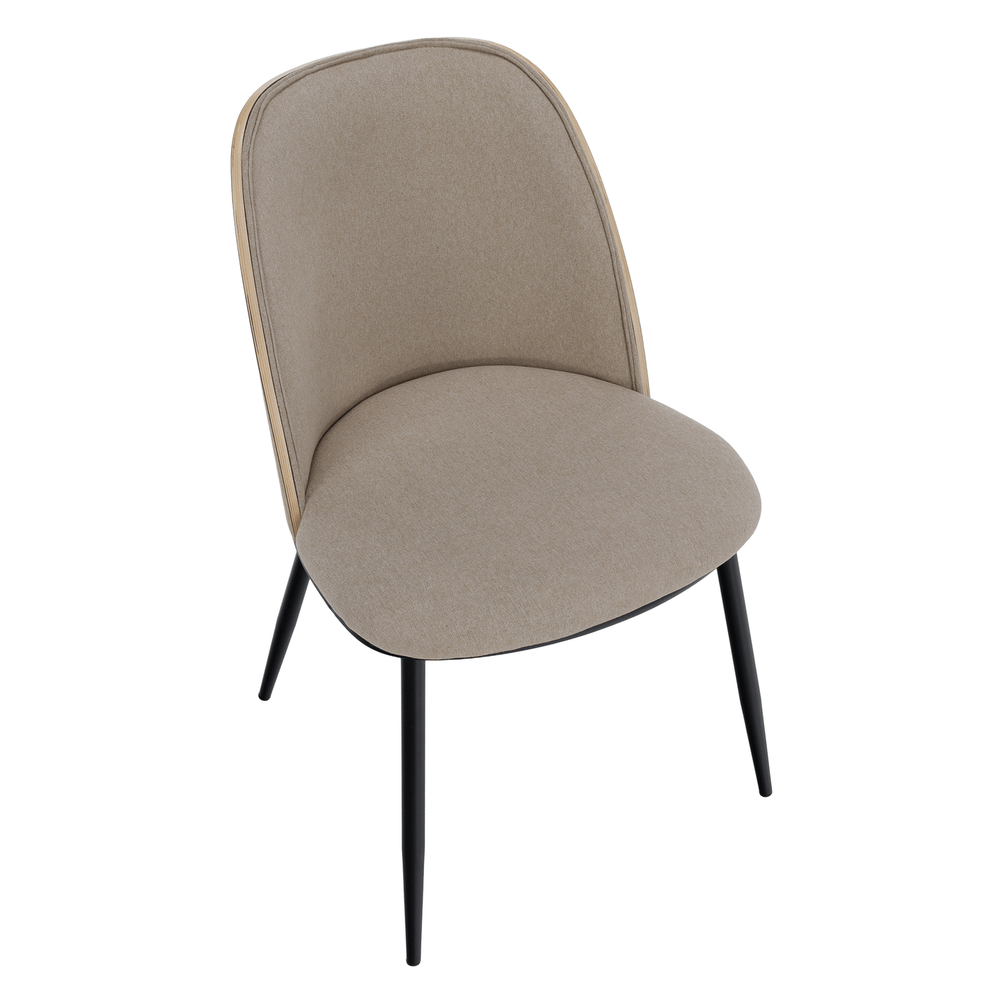 Scaun de sufragerie, bej-maroniu/lemn natural/negru, VUDIA