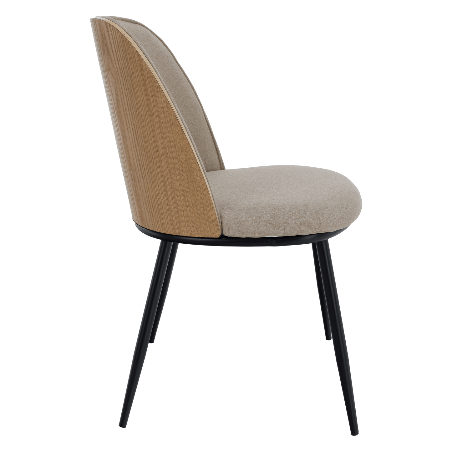 Scaun de sufragerie, bej-maroniu/lemn natural/negru, VUDIA