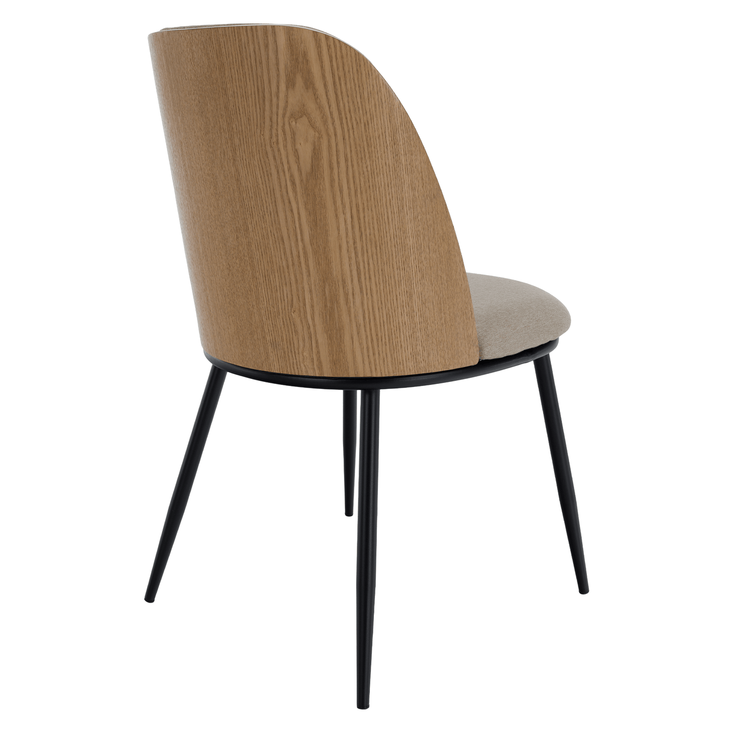 Scaun de sufragerie, bej-maroniu/lemn natural/negru, VUDIA