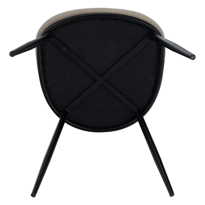 Scaun de sufragerie, bej-maroniu/lemn natural/negru, VUDIA