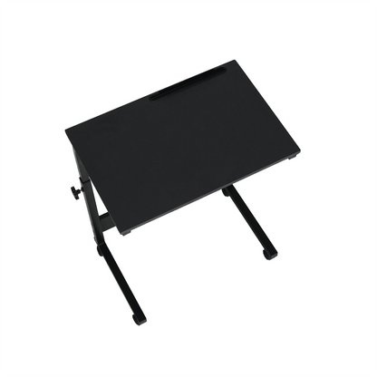 Reglabil birou PC cu roţi, negru, WESTA