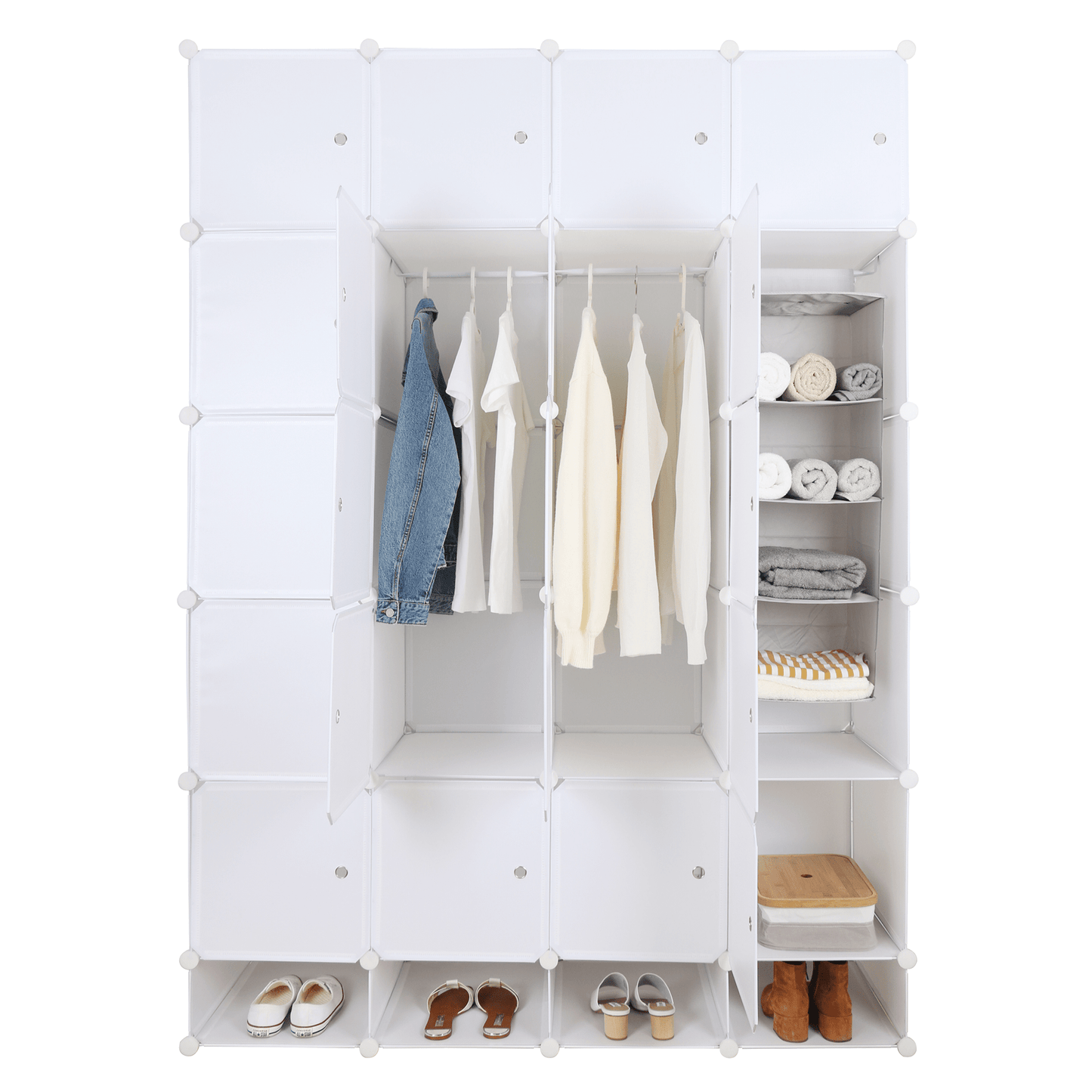 Dulap multifuncţional modular, alb, ZAFOD