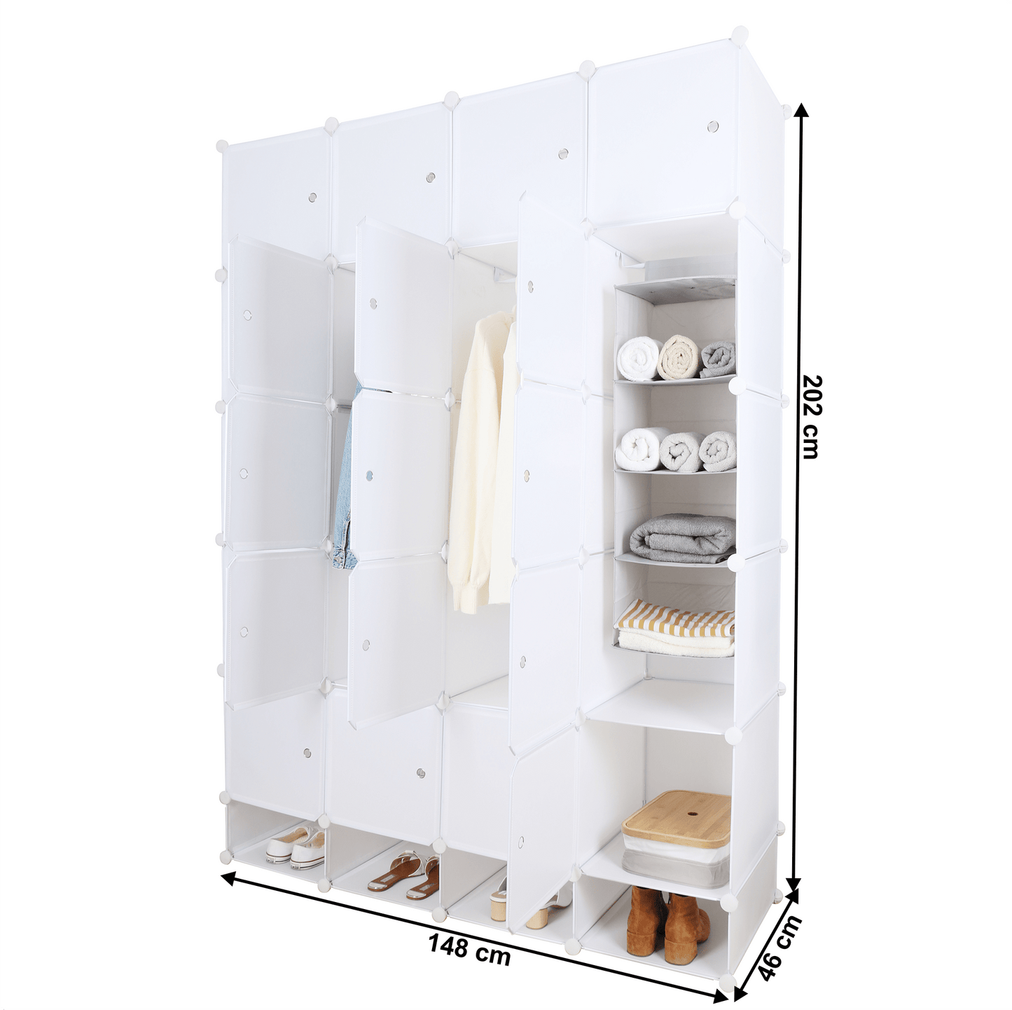Dulap multifuncţional modular, alb, ZAFOD