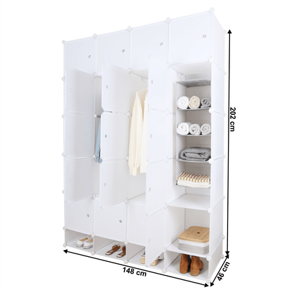 Dulap multifuncţional modular, alb, ZAFOD