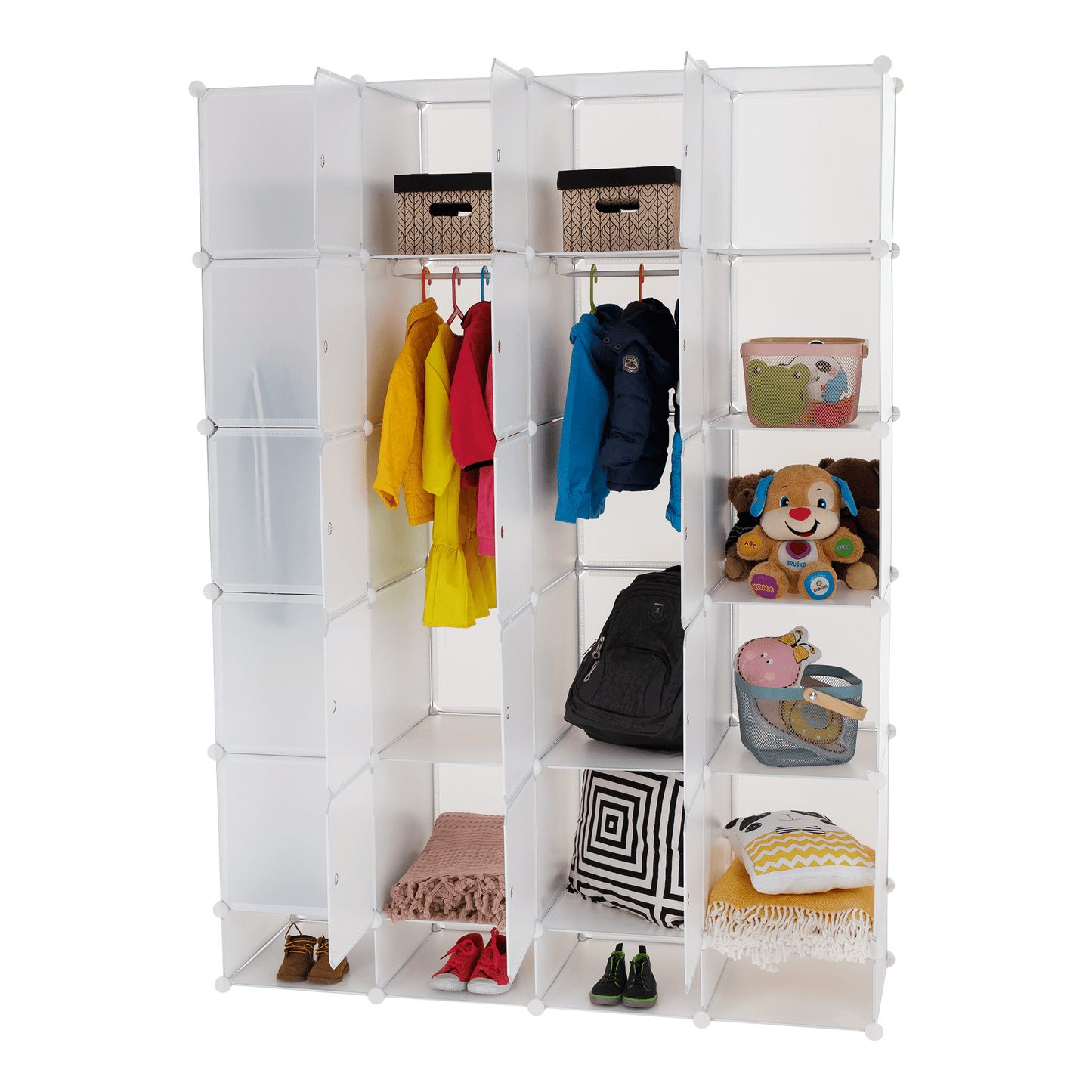 Dulap multifuncţional modular, alb, ZAFOD