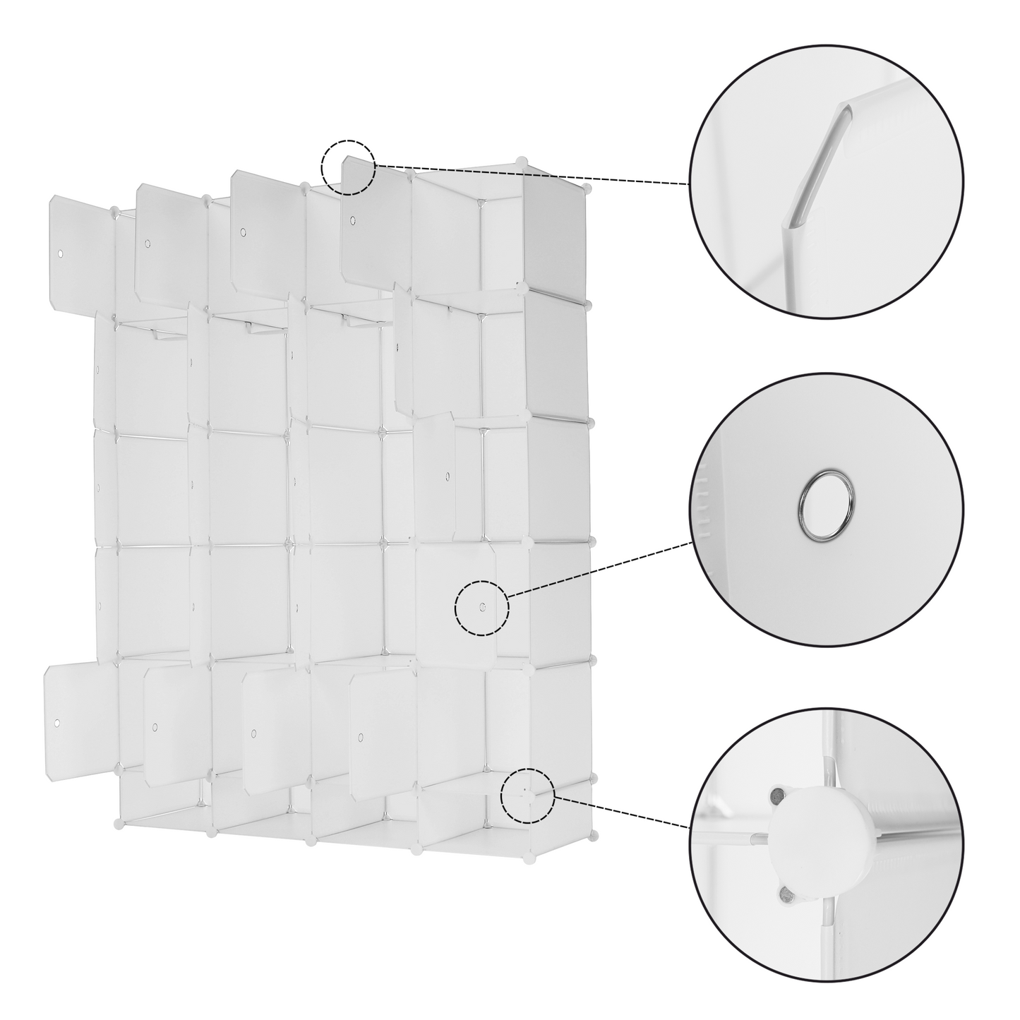 Dulap multifuncţional modular, alb, ZAFOD
