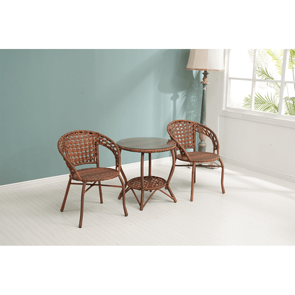 Set de grădină din rattan  1 + 2, maro, JARUB