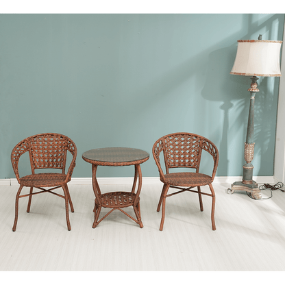 Set de grădină din rattan  1 + 2, maro, JARUB