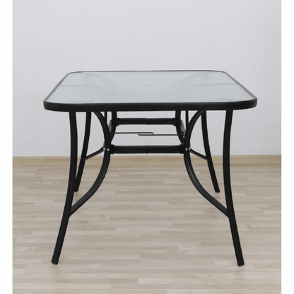 Masă dining, sticlă securizată/oţel, 150x90 cm, PASTER