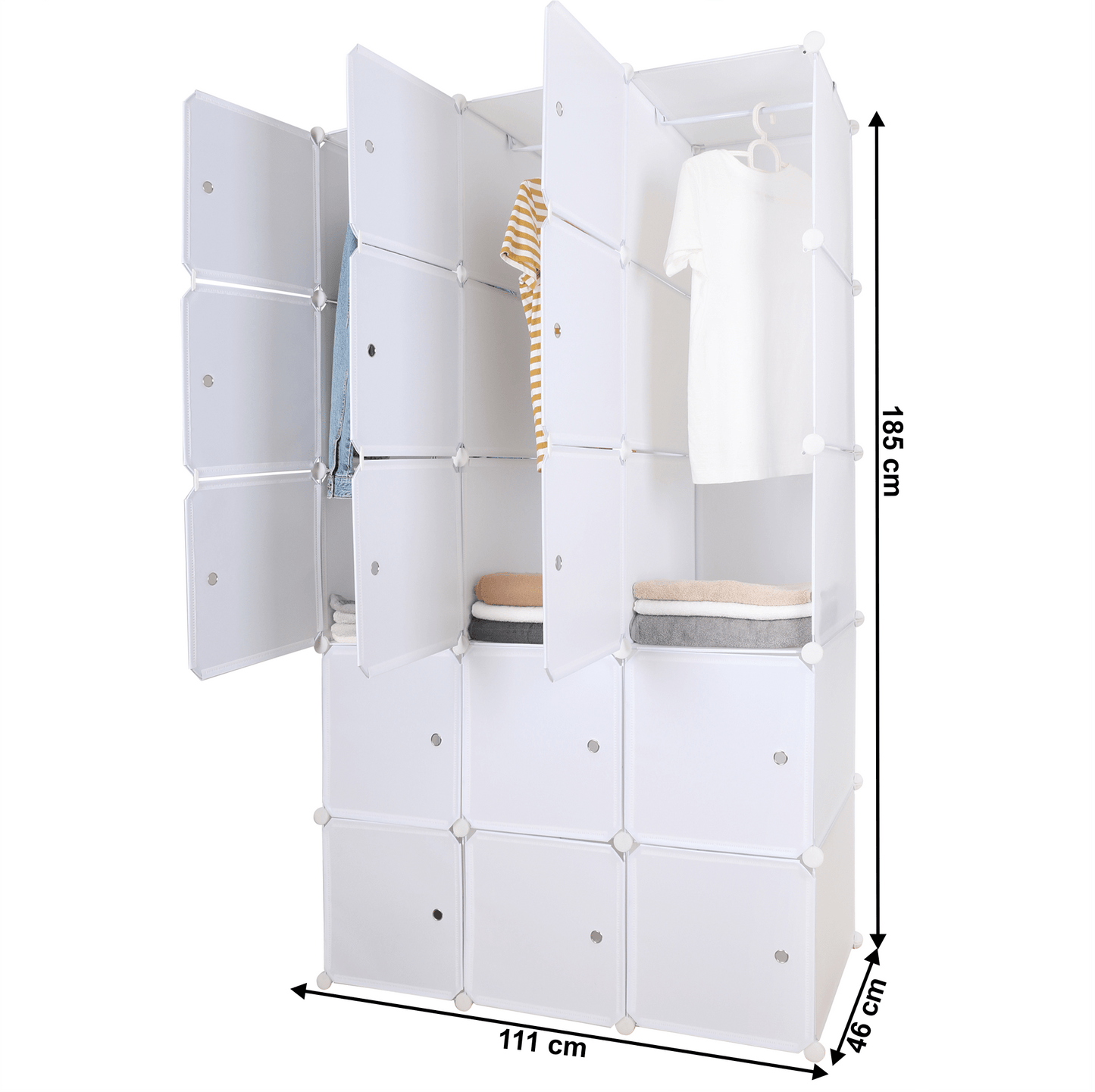 Dulap multifuncţional modular, alb, ZALVO