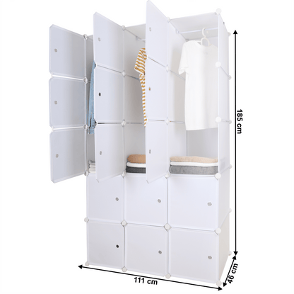Dulap multifuncţional modular, alb, ZALVO