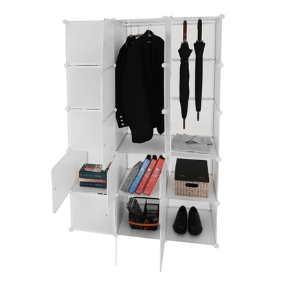 Dulap multifuncţional modular, alb, ZALVO
