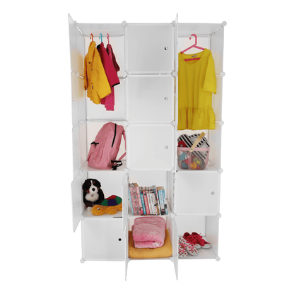 Dulap multifuncţional modular, alb, ZALVO