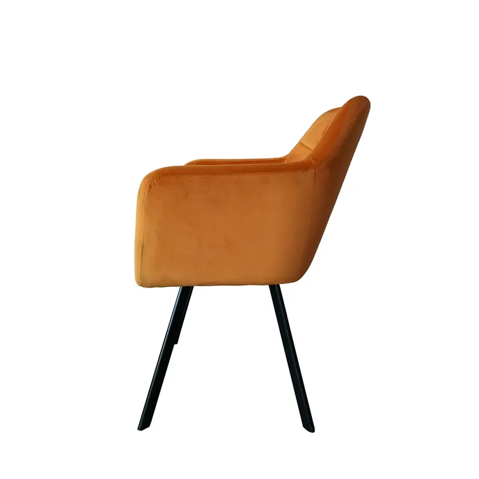 Fotoliu, material de catifea muştar/negru, ZERON NEW