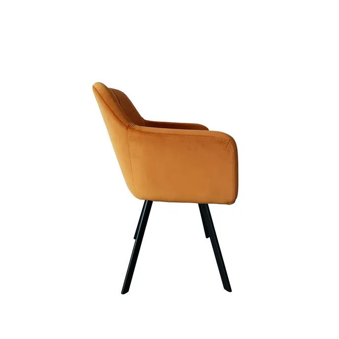 Fotoliu, material de catifea muştar/negru, ZERON NEW