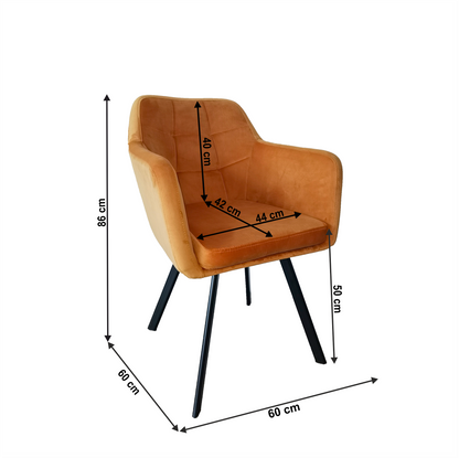 Fotoliu, material de catifea muştar/negru, ZERON NEW
