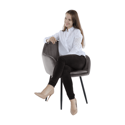 Fotoliu de design, ţesătură catifea gri, ZIRKON