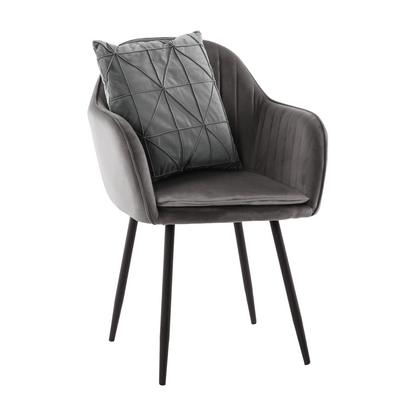 Fotoliu de design, ţesătură catifea gri, ZIRKON