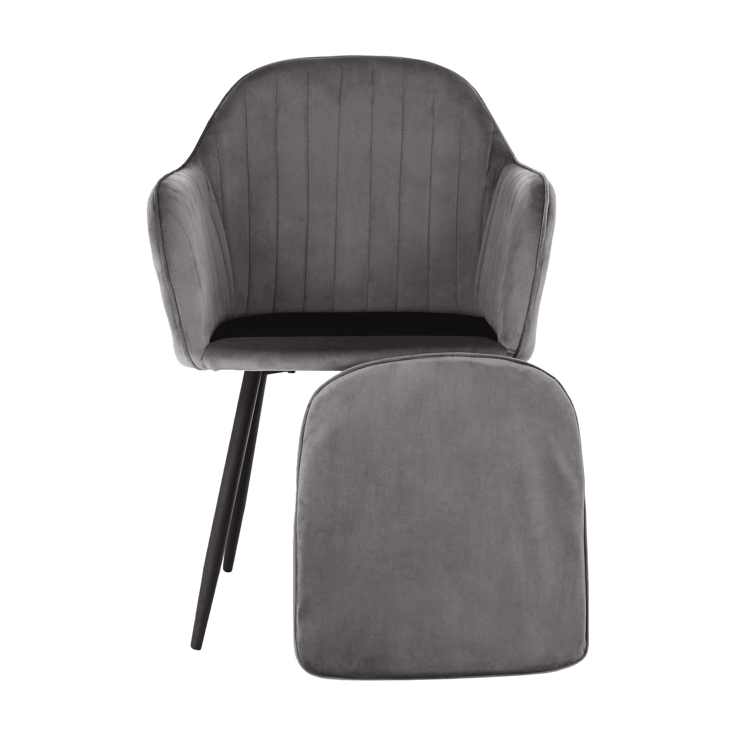Fotoliu de design, ţesătură catifea gri, ZIRKON