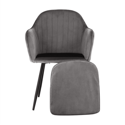 Fotoliu de design, ţesătură catifea gri, ZIRKON