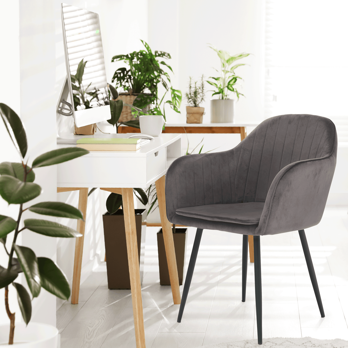 Fotoliu de design, ţesătură catifea gri, ZIRKON