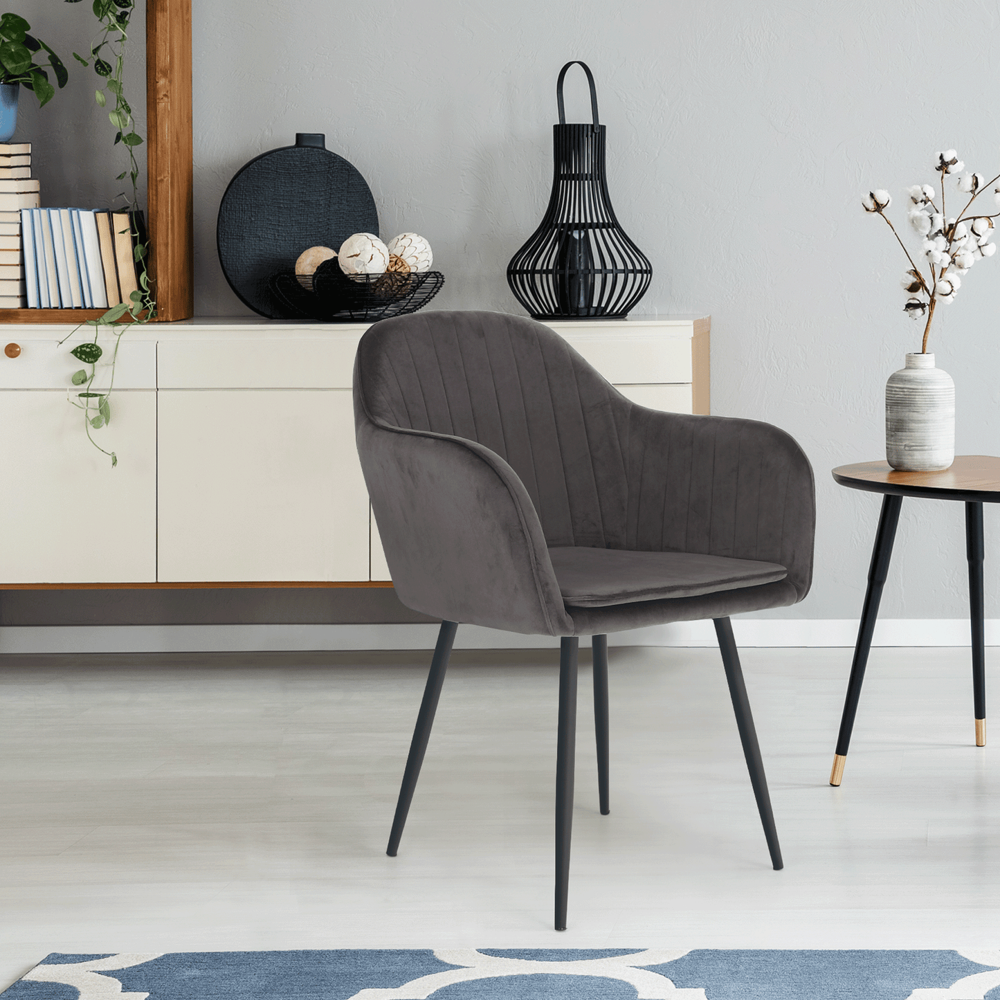 Fotoliu de design, ţesătură catifea gri, ZIRKON