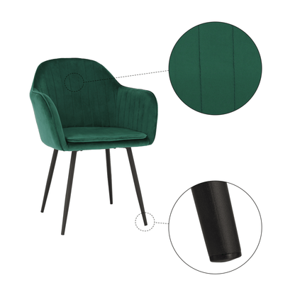 Fotoliu de design, catifea Velvet smarald, ZIRKON