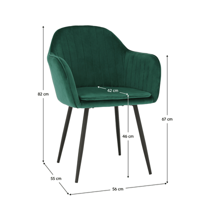 Fotoliu de design, catifea Velvet smarald, ZIRKON