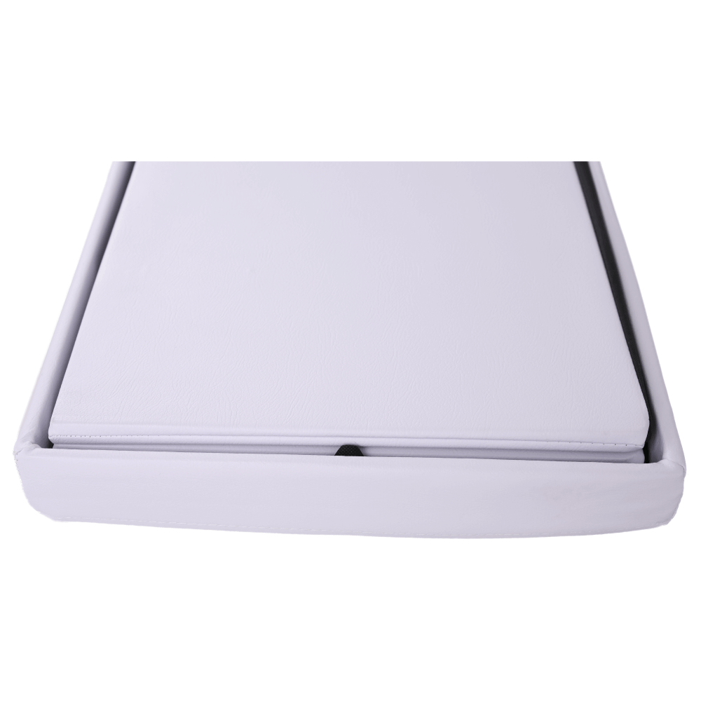 Taburet pliabil, piele eco alb, ZAMIRA