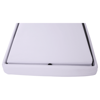 Taburet pliabil, piele eco alb, ZAMIRA