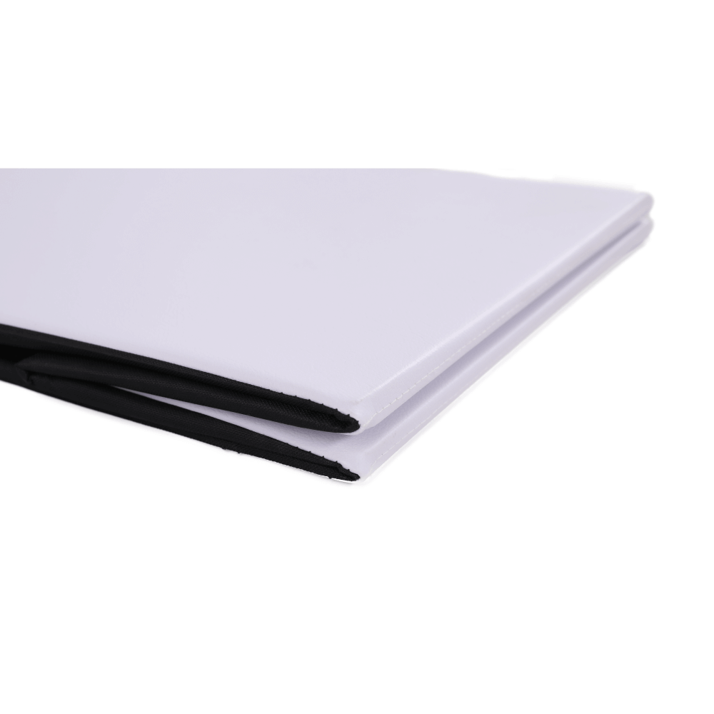Taburet pliabil, piele eco alb, ZAMIRA