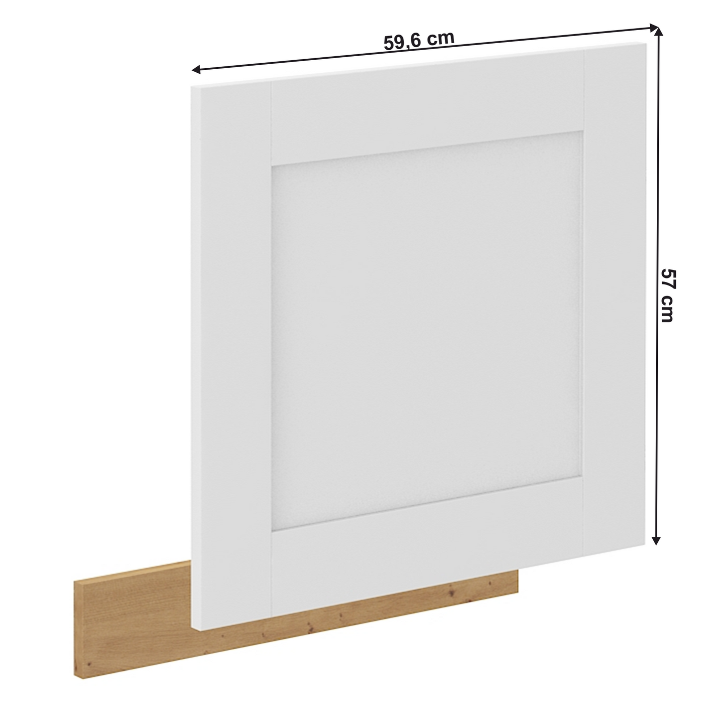 Uşă pentru maşină de spălat vase, albă/stejar artizan, LULA ZM 570x596