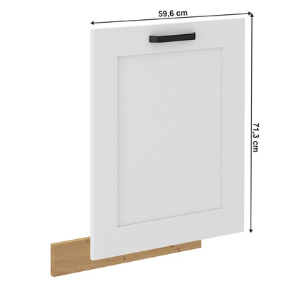 Uşă pentru maşină de spălat vase, albă/stejar artizan, LULA ZM 713x596