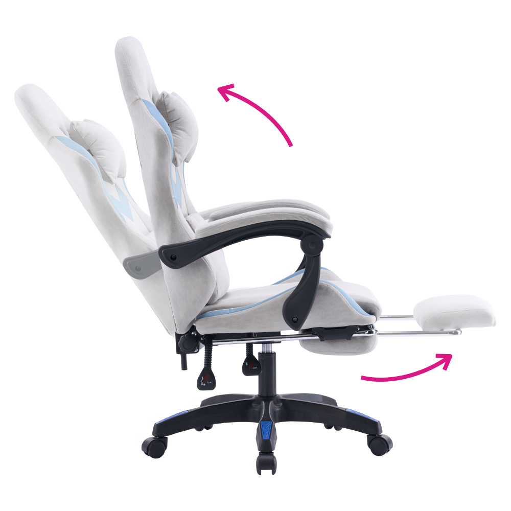 Scaun de birou/gaming, gri/albastru, ZODIA